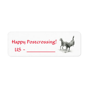 Happy Postcrossing Horse Labels