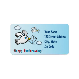 Happy Postcrossing! - Pigeon post. Label