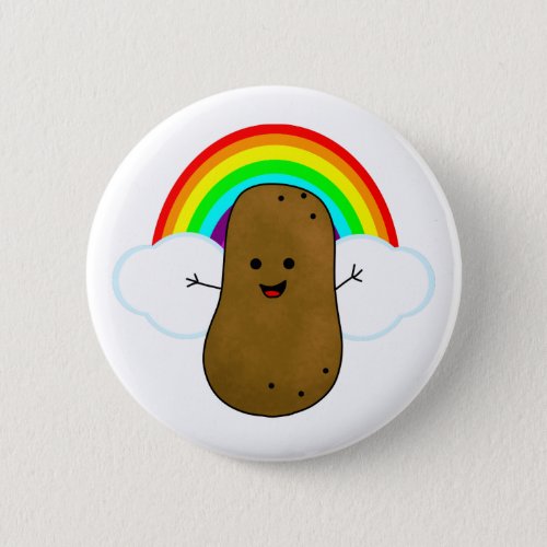 Happy Potato And A Rainbow Button