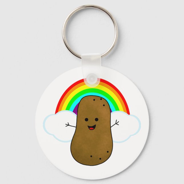Happy Potato And A Rainbow Keychain (Front)