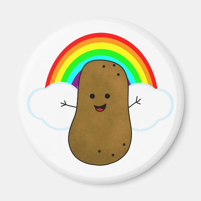 Happy Potato And A Rainbow Magnet (Front)