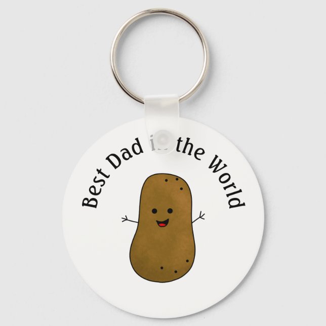 Happy Potato Best Dad In The World Keychain (Front)