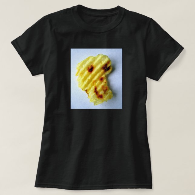 Happy Potato Chip Face T-Shirt (Design Front)