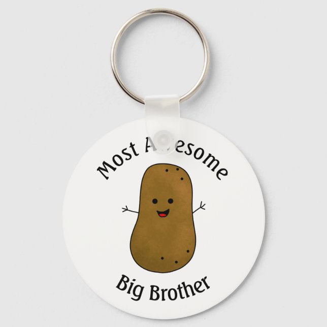Happy Potato Most Awesome Big Brother Keychain (Front)