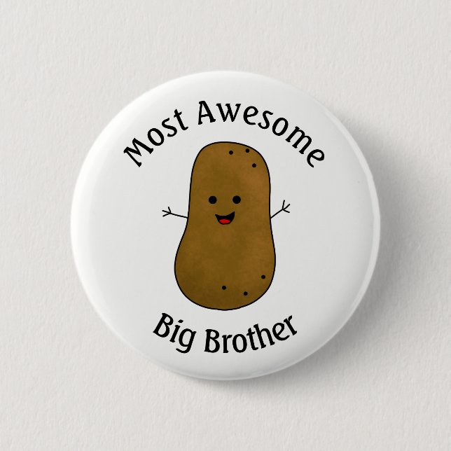 Happy Potato Most Awesome Big Brother Pinback Button (Front)