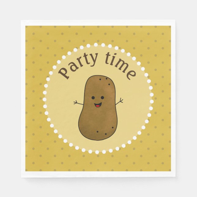 Happy Potato Party Time Paper Napkins (Front)