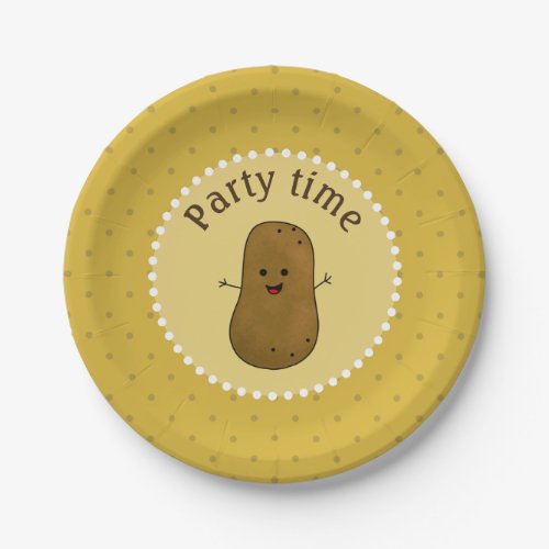 Happy Potato Party Time Paper Plates