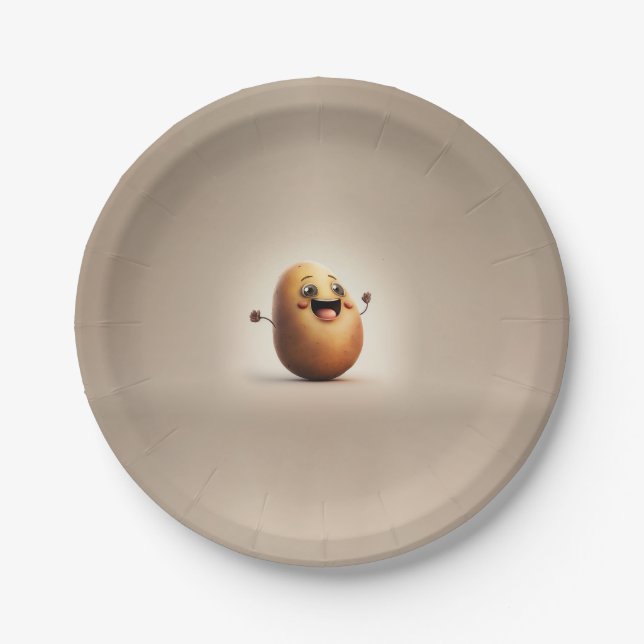 Happy Potato Party Time Paper Plates (Front)