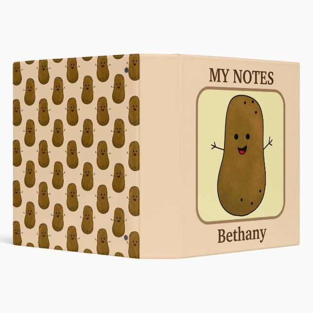 Happy Potato Personalized 3 Ring Binder (Background)