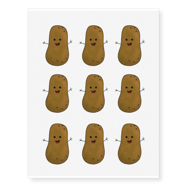 Happy Potato Temporary Tattoos (Front)
