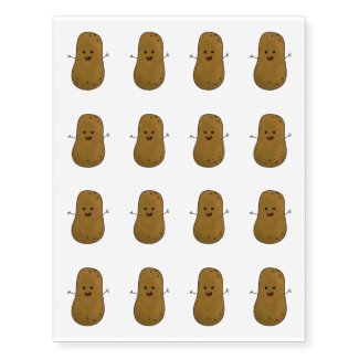 Happy Potato Temporary Tattoos
