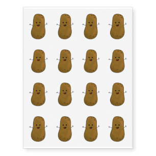 Happy Potato Temporary Tattoos