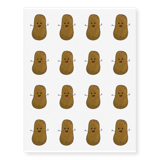 Happy Potato Temporary Tattoos (Front)