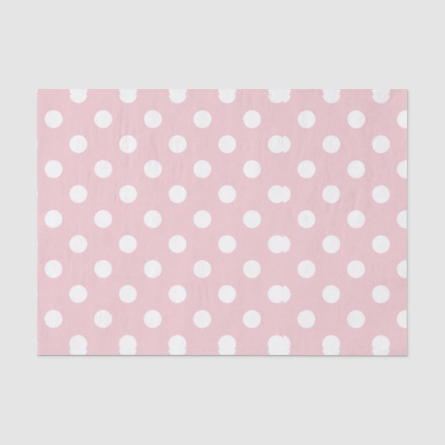 Happy ,powder pink,polka dot,white,girly,country, tissue paper (Front)