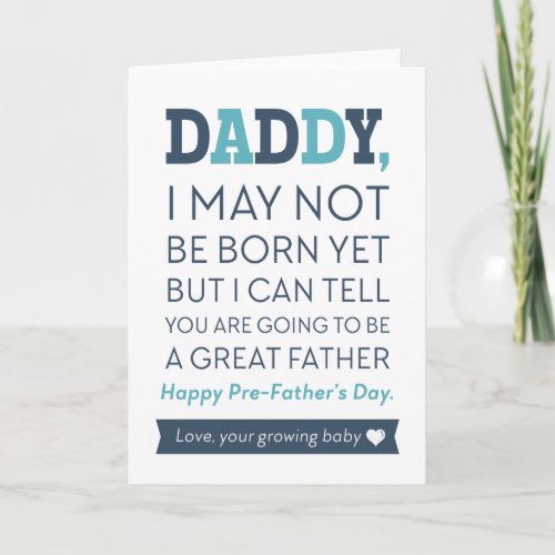 Happy Pre_Fathers Day From Unborn Baby Card