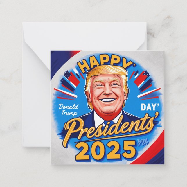 happy presidents day 2025 note card (Front)