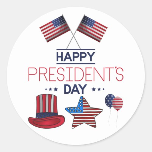 Happy Presidents Day  Classic Round Sticker