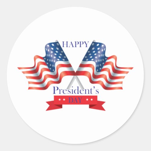 Happy Presidents Day Classic Round Sticker