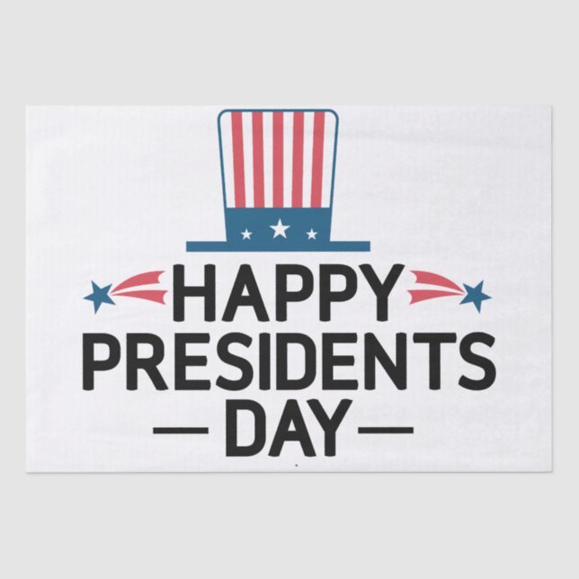 Happy President's Day Patriotic Flag Hat   Tissue Paper (Front)