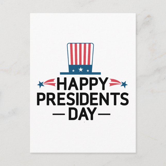 Happy President's Day Patriotic Flag  Postcard (Front)