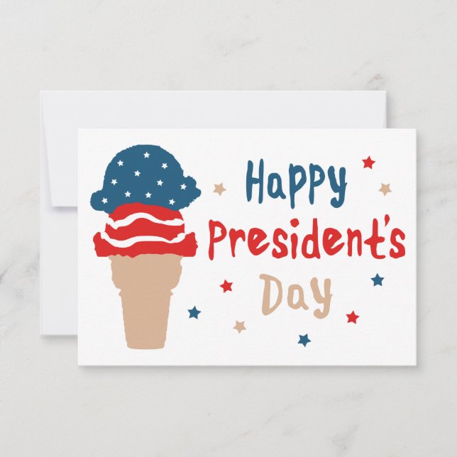 Happy President's Day patriotic ice cream cone Invitation (Front)