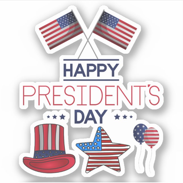 Happy President's Day Sticker (Front)