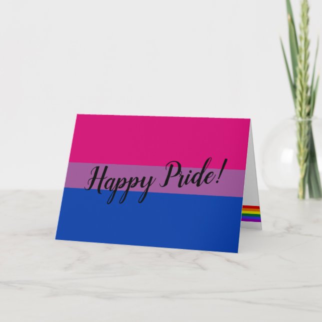 Happy Pride Bisexual Flag Card (Front)