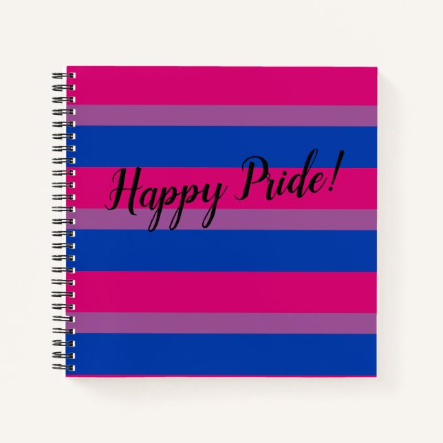 Happy Pride Bisexual Flag Notebook (Front)
