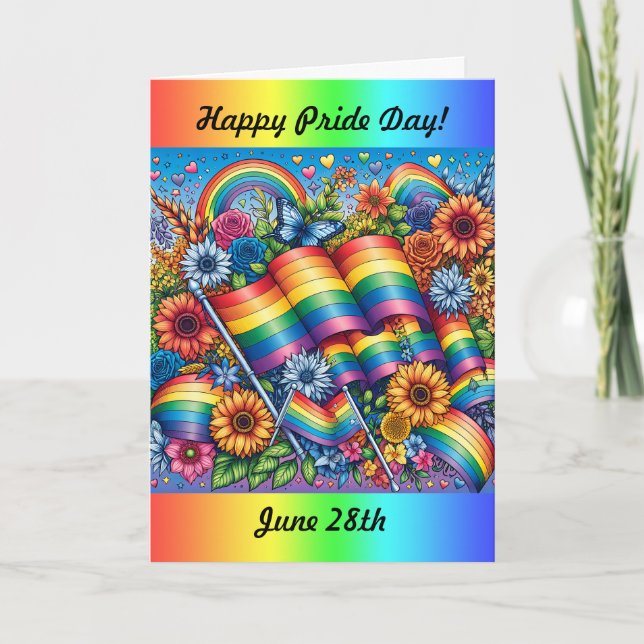 Happy Pride Day | June 28th Rainbow Card (Front)