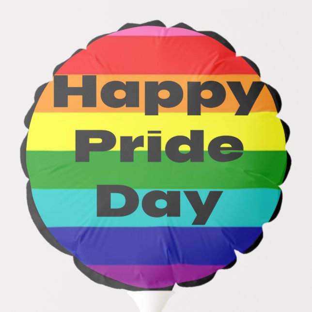 Happy Pride Day Rainbow LGBTQ Party  Balloon (Back)