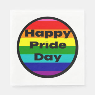 Happy Pride Day Rainbow LGBTQ Party Supplies Napkins