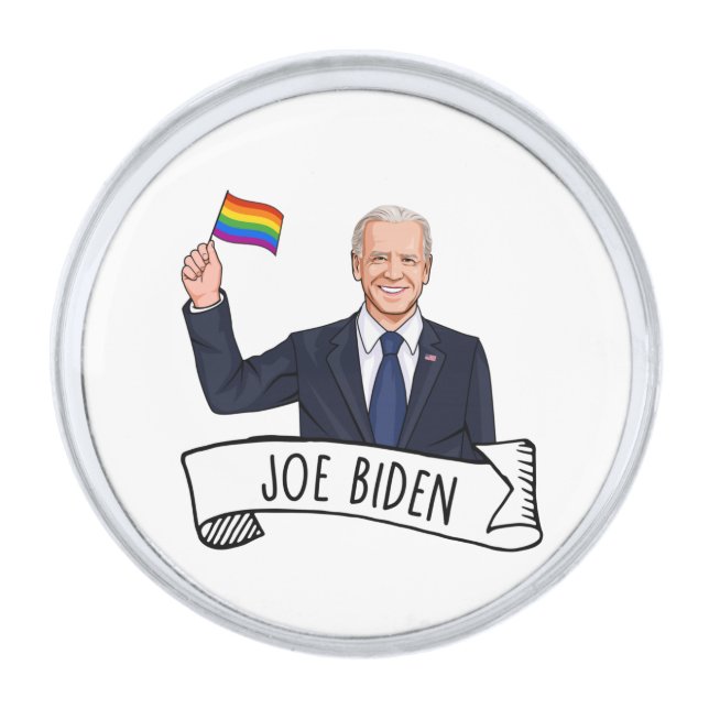 Happy Pride from Joe Biden Silver Finish Lapel Pin (Front)