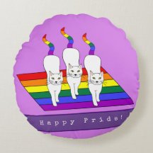 Happy Pride LGBT Cats With Rainbow Flag
