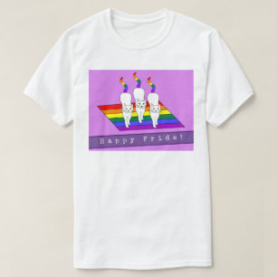 Happy Pride LGBT Cats With Rainbow Flag T-Shirt