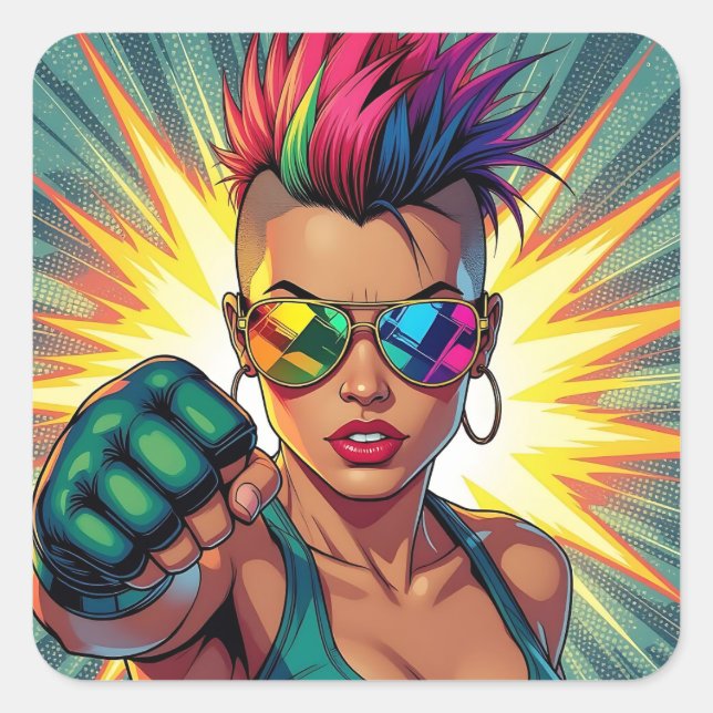 Happy Pride! Lgbtqia+ Month Square Sticker (Front)