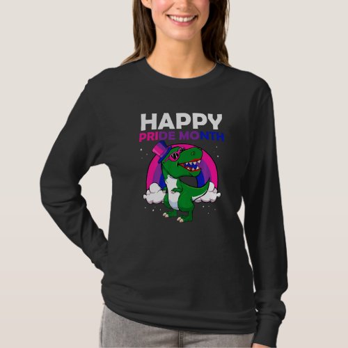 Happy Pride Month Bisexual Dinosaur Lgbt Q Subtle  T_Shirt