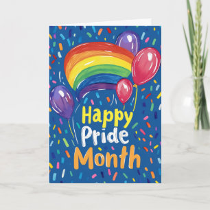 Happy Pride Month Colorful Rainbow Holiday Card