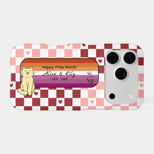 Happy Pride Month Cute Cat Sunset Lesbian Flag iPhone 17 Pro Case