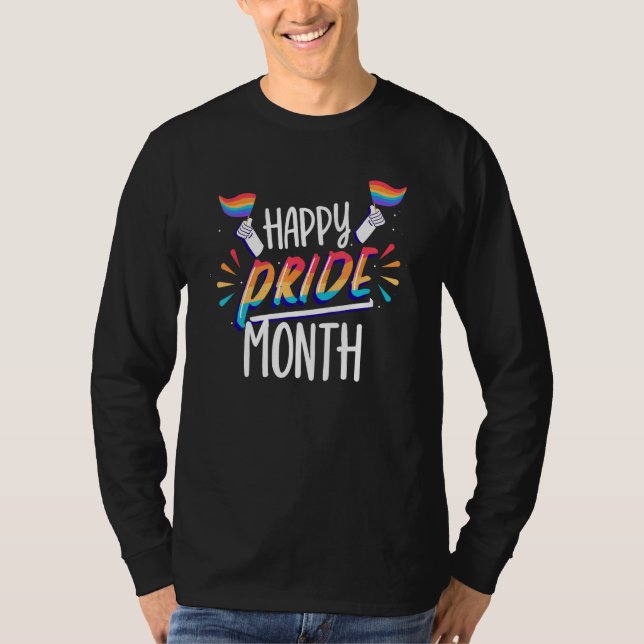Happy Pride Month Gay Lgbtq Proud Rainbow T-Shirt (Front)