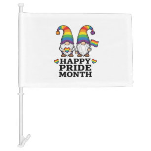 Happy Pride Month Gnome Vintage Rainbow Shirt_1 Car Flag