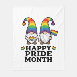 Happy Pride Month Gnome Vintage Rainbow Shirt_1 Fleece Blanket