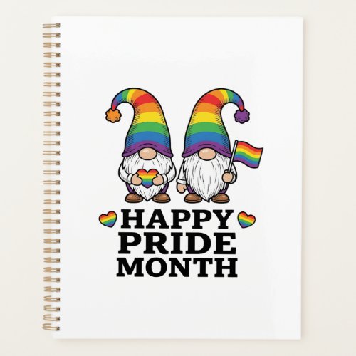 Happy Pride Month Gnome Vintage Rainbow Shirt_1 Planner