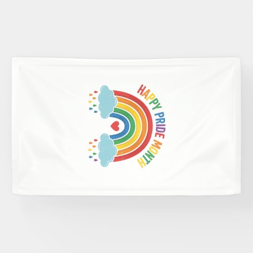 Happy Pride Month Rainbow Vintage Engraving Design Banner