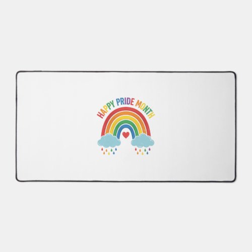 Happy Pride Month Rainbow Vintage Engraving Design Desk Mat