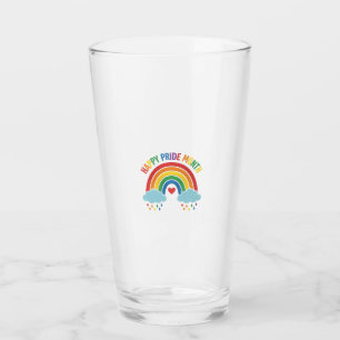 Happy Pride Month Rainbow Vintage Engraving Design Glass