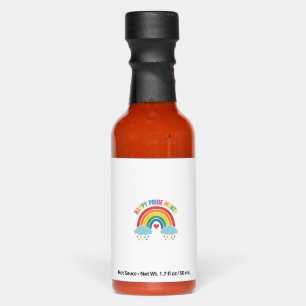 Happy Pride Month Rainbow Vintage Engraving Design Hot Sauces