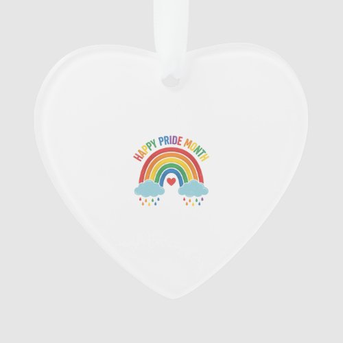 Happy Pride Month Rainbow Vintage Engraving Design Ornament