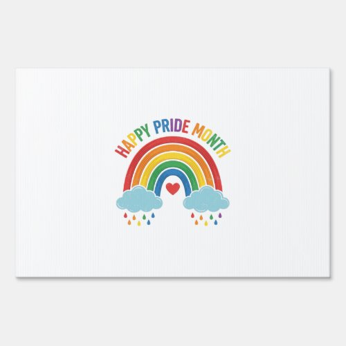 Happy Pride Month Rainbow Vintage Engraving Design Sign