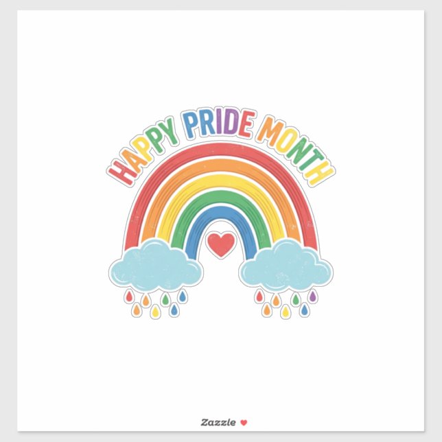 Happy Pride Month Rainbow Vintage Engraving Design Sticker (Sheet)