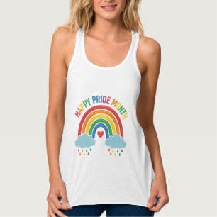 Happy Pride Month Rainbow Vintage Engraving Design Tank Top